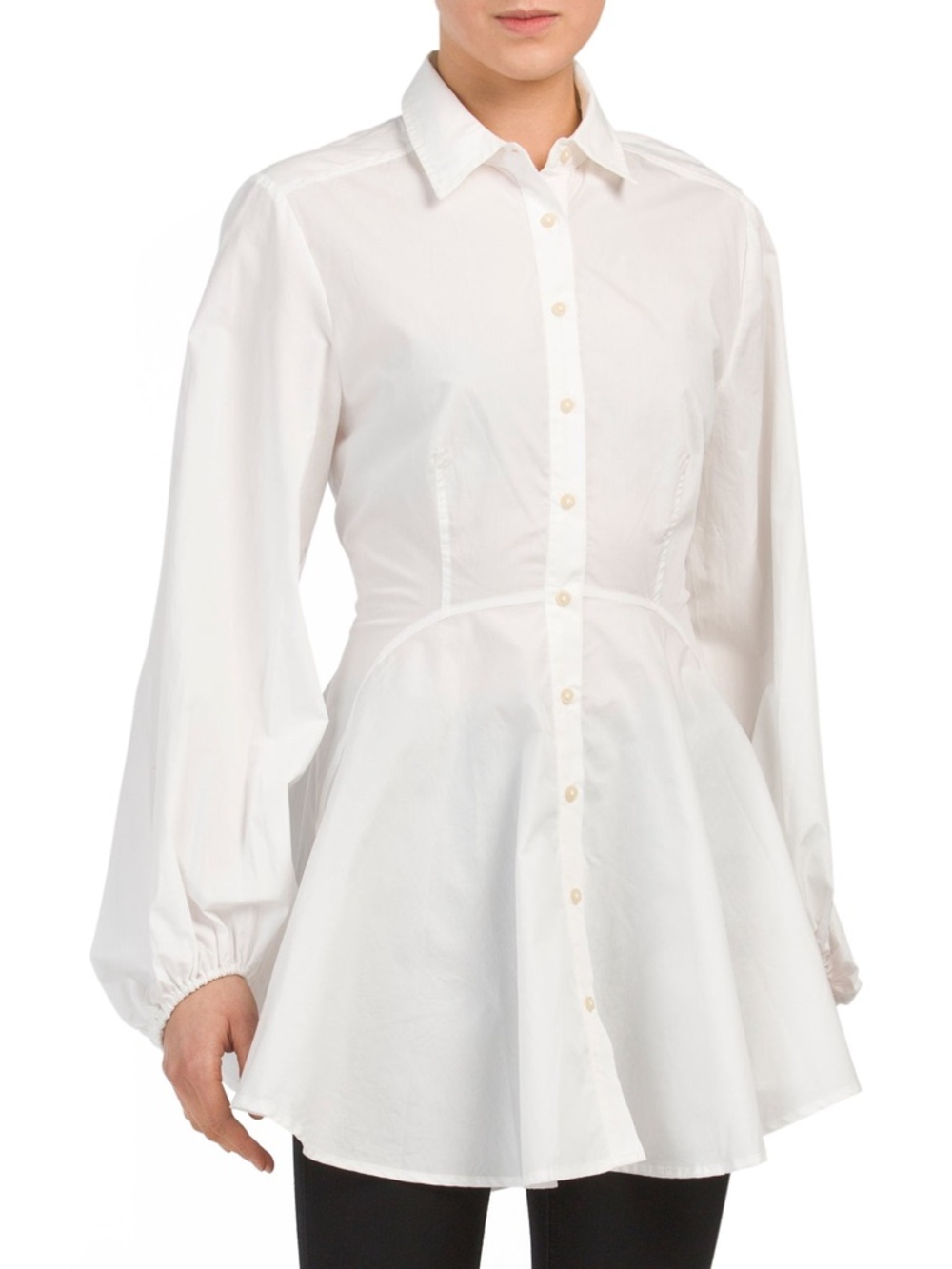 Free People All The Time White Tunic Button Down Shirt Dress Sz Small